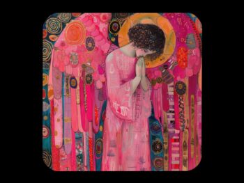 Cork-back coaster – Pink Angel Vibes