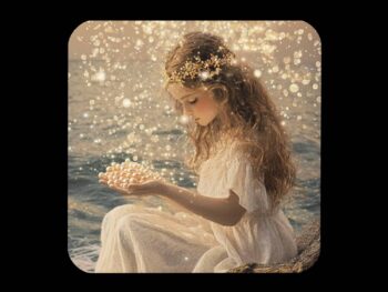 Cork-back coaster – Star Child Gathers Pearls from the Sea