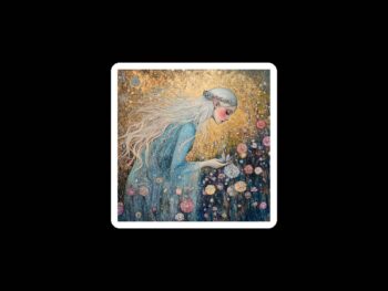 Magnet – Faerie Woman in Garden of Crystal Flowers