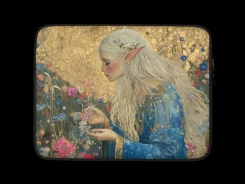 Laptop Sleeve – Blue Faery Woman Sings to Her Flowers