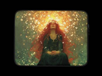 Laptop Sleeve – Goddess Brigid Meditating in a Garden of Flowers
