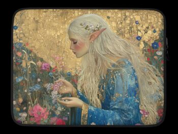 Laptop Sleeve – Blue Faery Woman Sings to Her Flowers