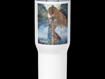 Travel mug with a handle – The Lady of the Lake Rises