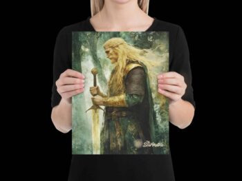 Unframed Print – Young Gawain Faces the Green Knight