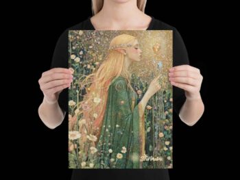 Unframed Print – Faerie Woman Picks a Crystal Flower