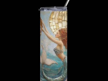 Stainless steel tumbler – Mermaid Holds the Riches of the Sea