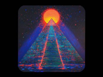 Cork-back coaster – Atlantis Rising