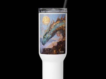 Travel mug with a handle – Dragon of Gold Coins